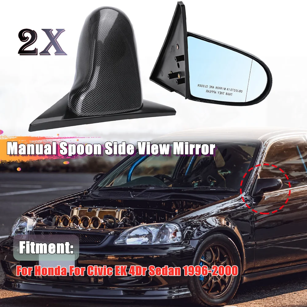 Зеркало боковое регулируемое в виде ложки для Honda For Civic EK 4Dr Sedan 1996-2000, 2 шт.
Зеркало боковое регулируемое в виде ложки для Honda For Civic EK 4Dr Sedan 1996-2000, 2 шт.