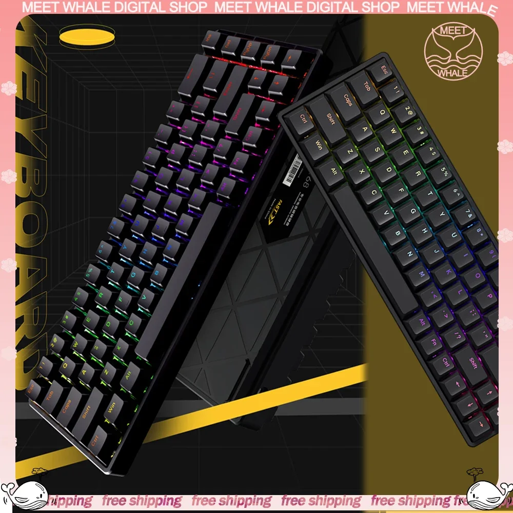 

ATK68 Gamer Mechanical Keyboard 68 Keys Wired Keyboard RGB Esports Magnetic Switch OEM Keycaps PBT For Win/Mac Gaming Keyboard