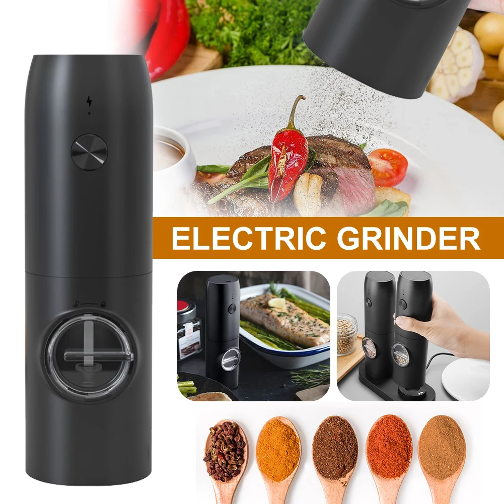 Electric Salt and Peper Grinder USB Rechargeable Handheld Pepper Grinder 5-Level Adjustable Coarseness Salt Mill Kitchen Tool
Electric Salt and Peper Grinder USB Rechargeable Handheld Pepper Grinder 5-Level Adjustable Coarseness Salt Mill Kitchen Tool