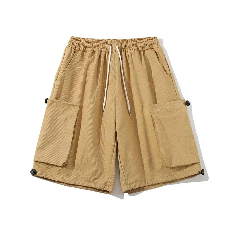 

Шорты-карго мужские на завязках, уличная одежда, летние повседневные короткие штаны, бермуды с несколькими карманами
