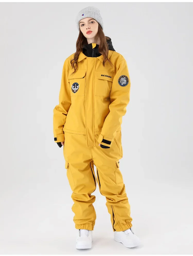 Unisex Hooded Skiing Snowboard Jumpsuit