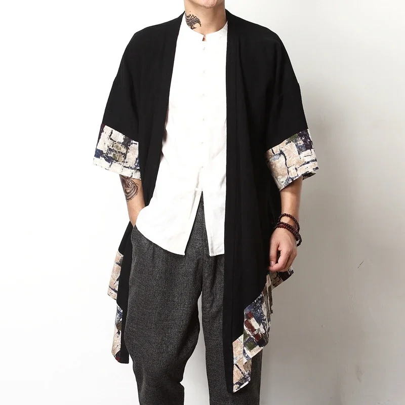 

Традиционная китайская одежда для мужчин Одежда Кунг-фу китайская рубашка киномо Восточный костюм мужская туника китайская льняная рубашка