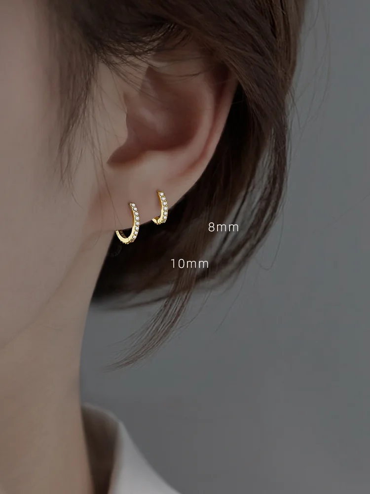 Boucles d'oreilles créoles rondes en argent regardé 925 pour femmes, 100% réel, minimaliste, bohème, punk, unisexe, rock, accessoires de bijoux 6