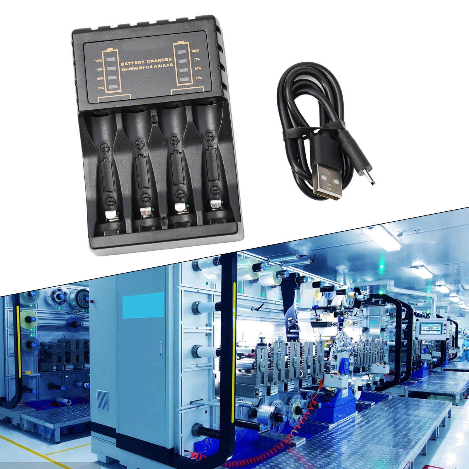 1pcs Battery Charger With Charging Cable 4 Slots DC 5V/2A 1.2V DC800mA Works With AA/AAA Ni-MH/Ni-Cd Rechargeable Batteries
1pcs Battery Charger With Charging Cable 4 Slots DC 5V/2A 1.2V DC800mA Works With AA/AAA Ni-MH/Ni-Cd Rechargeable Batteries