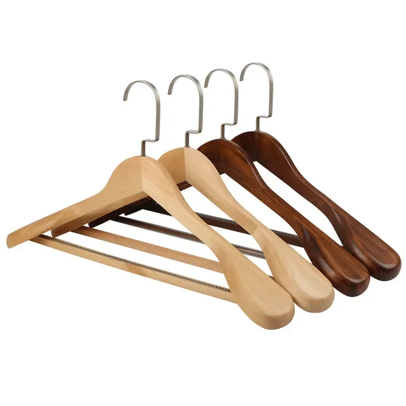 

Organizer Roupa Wide Wooden For s Clothes Shoulder Coat Cabides Luxury Hanger 5pcs Suit Wardrobe Para Closet