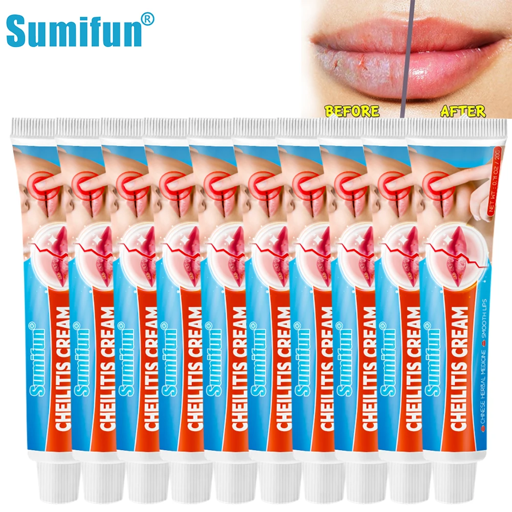 

5/10Pcs Sumifun Cheilitis Cream Inflammation Chapped Lips Repair Wrinkles Rehydration Labial Herpes Antibacterial Care Ointment