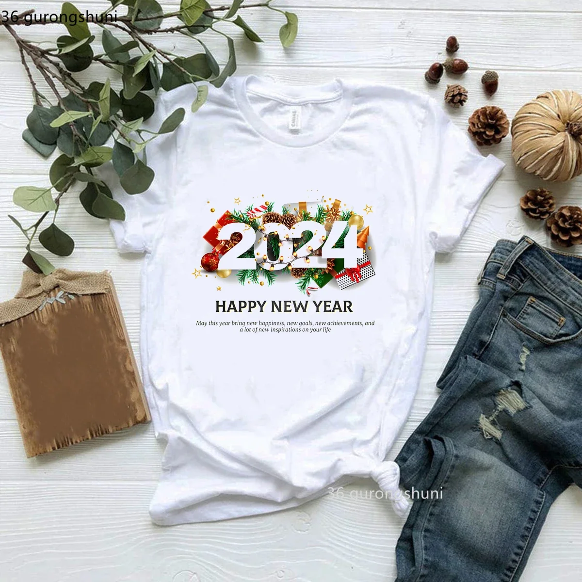 Crystal Number Hello 2024 Happy New Year T-Shirt Women Clothes Female Clothing Family Party Short Sleeve T-Shirts Tops
Crystal Number Hello 2024 Happy New Year T-Shirt Women Clothes Female Clothing Family Party Short Sleeve T-Shirts Tops