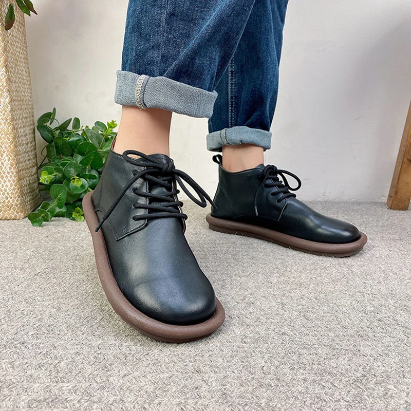 Birkuir Round Toe Flats Shoes For Women Genuine Leather Spring/Autumn Flat Platform Shoes Ladies Lace Up Shoes Ladies Round Toe
Birkuir Round Toe Flats Shoes For Women Genuine Leather Spring/Autumn Flat Platform Shoes Ladies Lace Up Shoes Ladies Round Toe