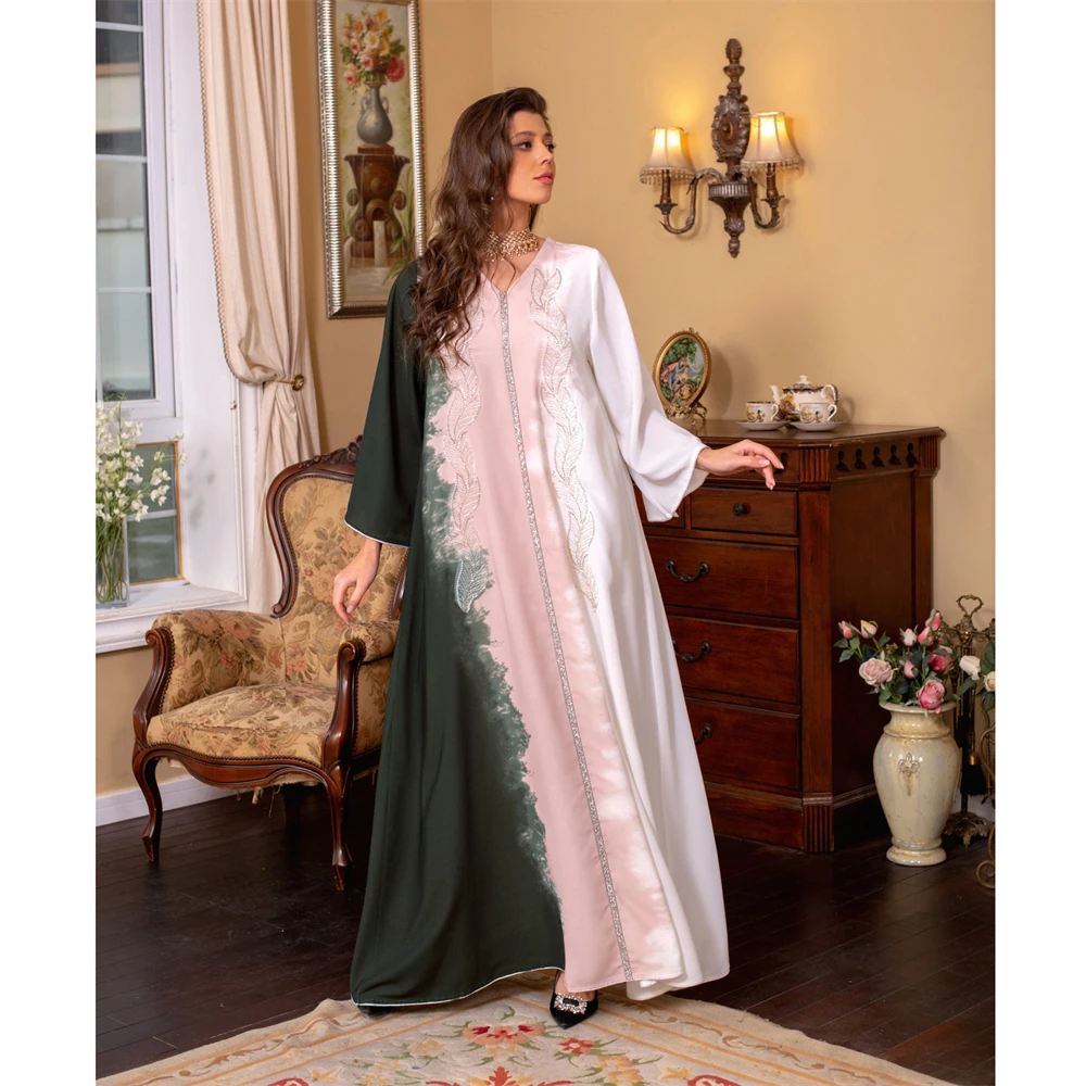 Marocain Kaftan Muslim Women Beaded Embroidery Maxi Dress Eid Djellaba Ramadan Islamic Clothing Dubai Turkey Abaya Femme Caftan
Marocain Kaftan Muslim Women Beaded Embroidery Maxi Dress Eid Djellaba Ramadan Islamic Clothing Dubai Turkey Abaya Femme Caftan