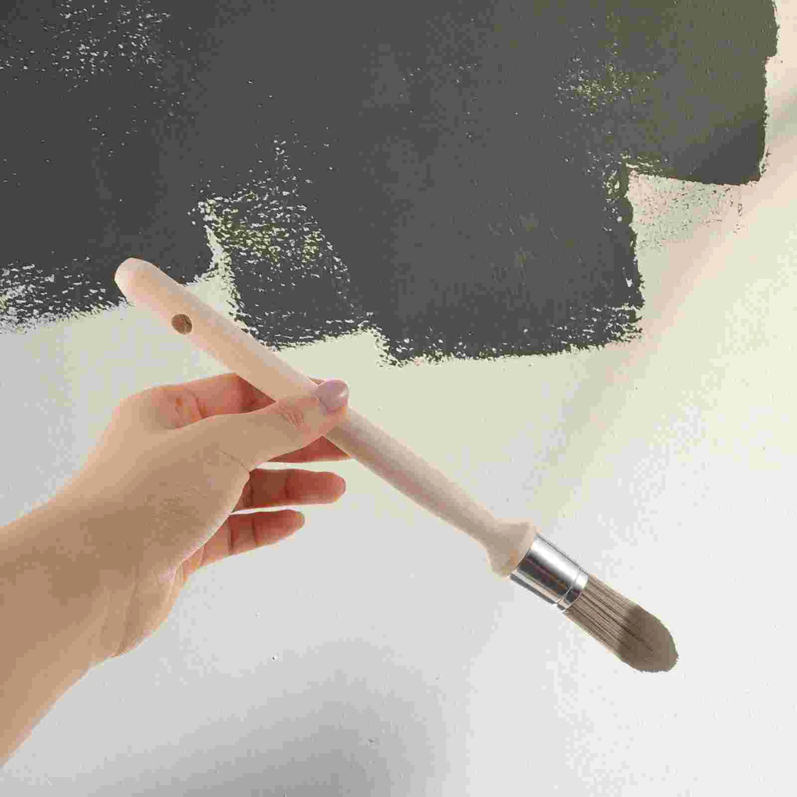 

Round Paint Brush Trim Pastel Pencils Small Paintbrush Dust Trimmers for Stairs Birch Edger Tool Walls