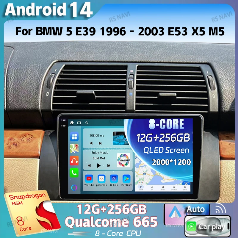 Android 14 For BMW 5 E39 1996 - 2003 E53 X5 M5 2K QLED Android Car Radio Multimedia Video Player GPS Stereo CarPlay
Android 14 For BMW 5 E39 1996 - 2003 E53 X5 M5 2K QLED Android Car Radio Multimedia Video Player GPS Stereo CarPlay