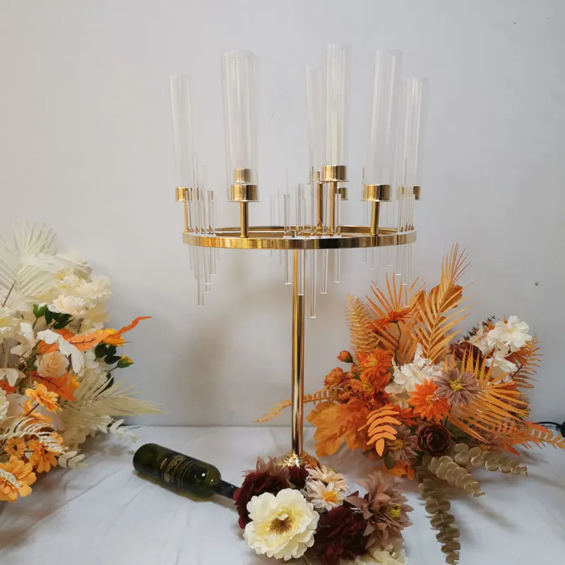 Electroplated Gold Metal Candle Holder 9 Head Candelabra Table Center Decoration Hotel Supplies Wedding Main Table Festive Decor
Electroplated Gold Metal Candle Holder 9 Head Candelabra Table Center Decoration Hotel Supplies Wedding Main Table Festive Decor