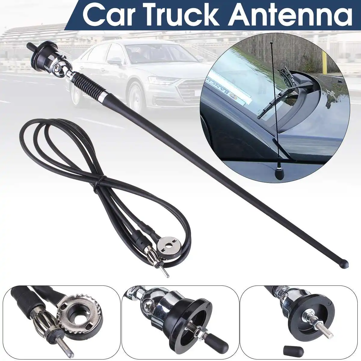 

36cm Car Antenna Auto Stereo Radio FM/AM Top Mast Roof Mounting Aerial Universal For Lada/VW/BMW/Mazda/Toyota/Honda