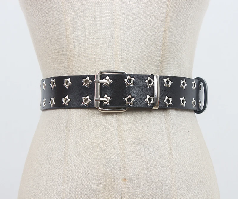 Women's Runway Fashion Star Rivet Black Genuine Leather Cummerbunds Female Dress Corsets Waistband Belts Decoration Belt R1561
Women's Runway Fashion Star Rivet Black Genuine Leather Cummerbunds Female Dress Corsets Waistband Belts Decoration Belt R1561