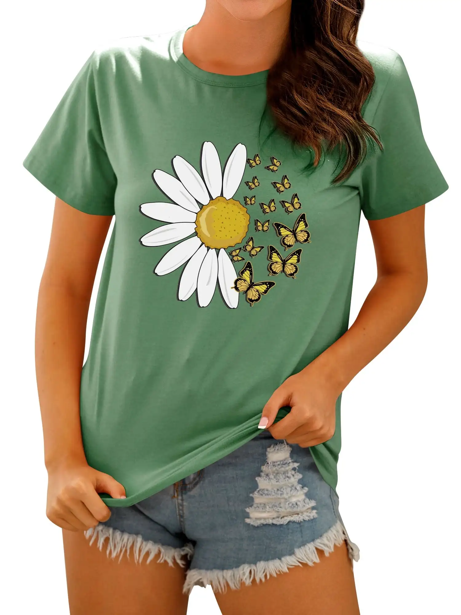 Fashion American retro simple sunflower flower print T shirt summer y2k street ladies loose personality hip hop half sleeved top
Fashion American retro simple sunflower flower print T shirt summer y2k street ladies loose personality hip hop half sleeved top