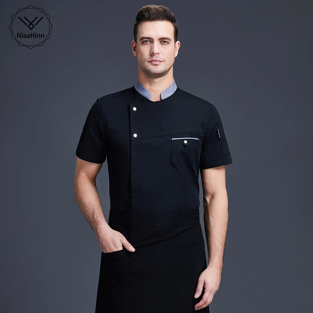 Unisex Solid Short Sleeved Coat Chef Uniform Breathable Kitchen Cooking Jacket Restaurant Hotel Barber Shop Waiter Work Shirt
Unisex Solid Short Sleeved Coat Chef Uniform Breathable Kitchen Cooking Jacket Restaurant Hotel Barber Shop Waiter Work Shirt