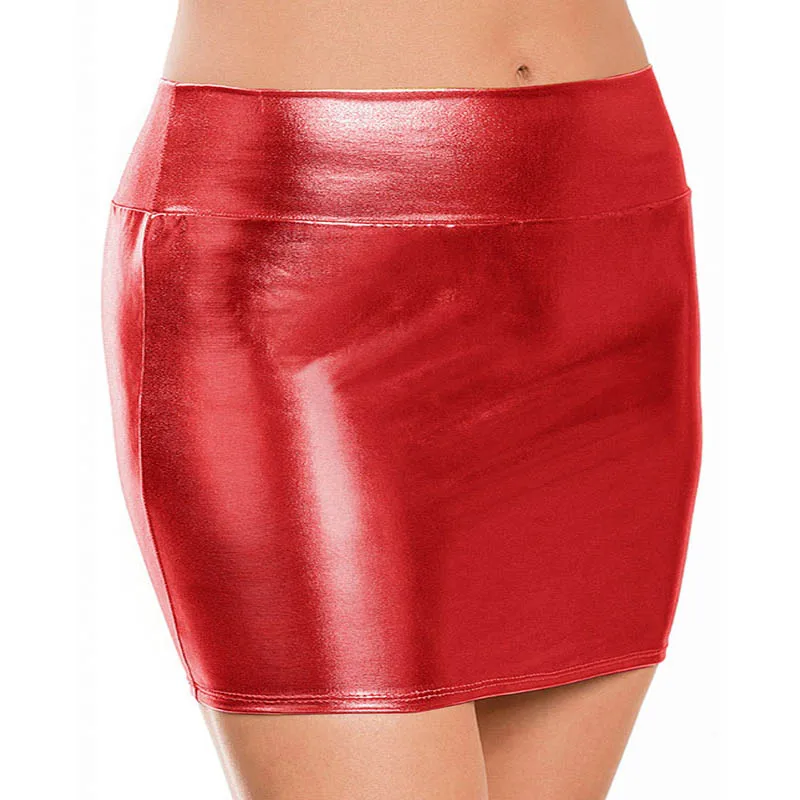 Женская облегающая мини-юбка из искусственной кожи, однотонная черная облегающая офисная клубная юбка с обычной талией