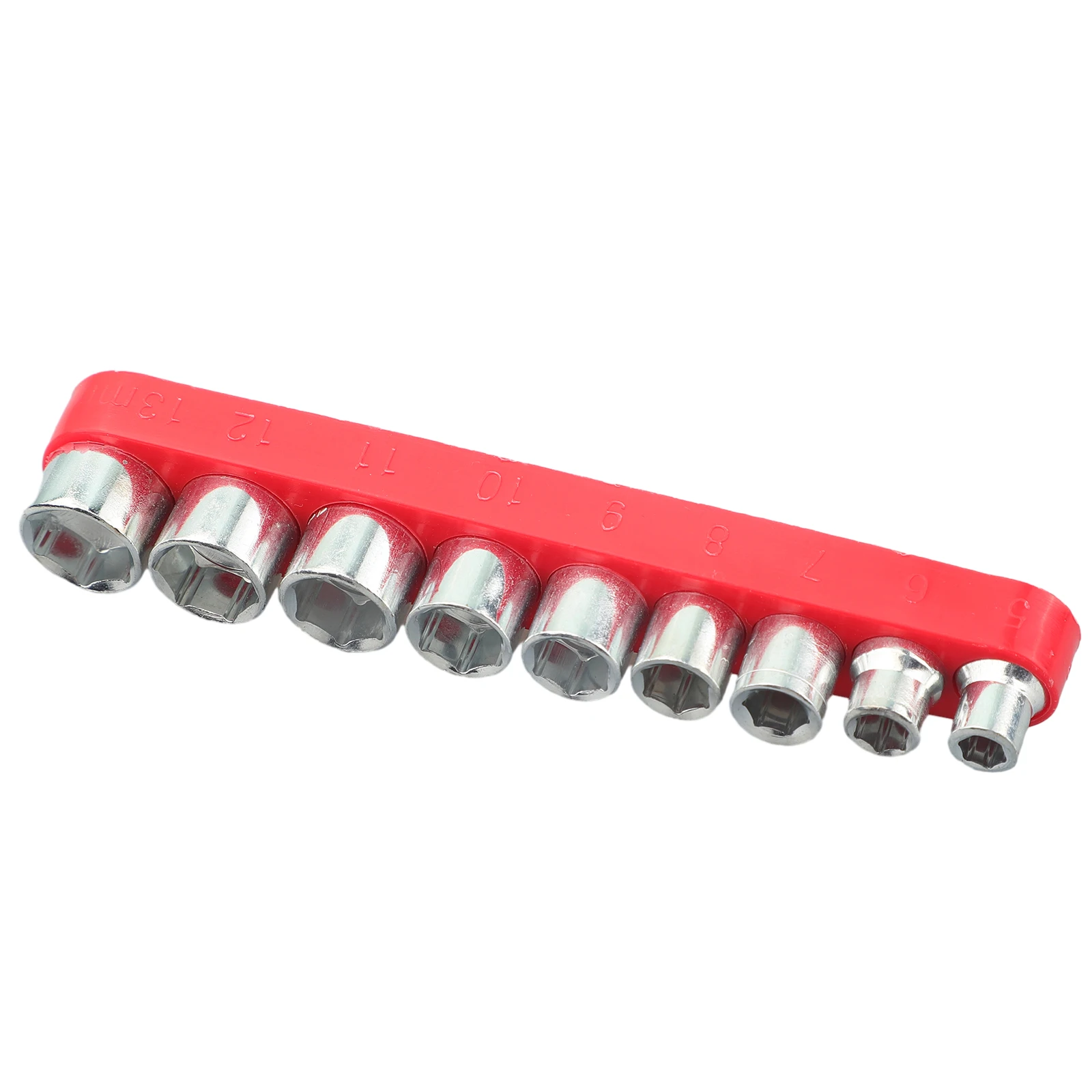 9pcs 1/4 Inch Drive 5-13mm Hex Bit Metric Socket Wrench Carbon Steel Socket Combination With Red Base Head Nut RemovalTool
9pcs 1/4 Inch Drive 5-13mm Hex Bit Metric Socket Wrench Carbon Steel Socket Combination With Red Base Head Nut RemovalTool
