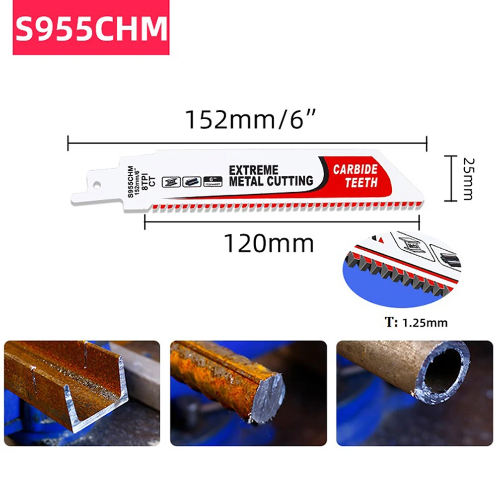 Cutting Metal Saw Blade Steel Pipe Suitable For Iron 6Inch Carbide For Reciprocating Saw For Saber Saw S1155CHM
Cutting Metal Saw Blade Steel Pipe Suitable For Iron 6Inch Carbide For Reciprocating Saw For Saber Saw S1155CHM