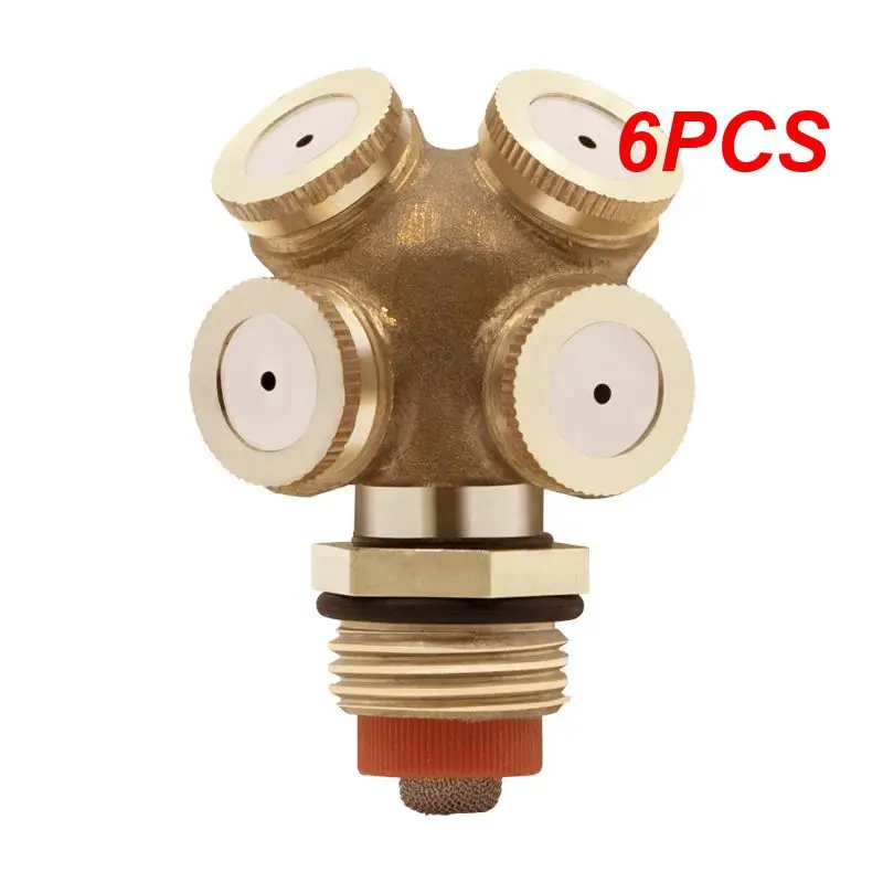 

6PCS Brass Nozzle Garden Mist Sprinkler Copper Misting Cooling System Irrigation 1/2" Thread 2/3/4 Arm Sprayer Fog Watering