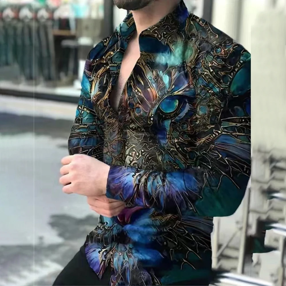 Shirts Men Shirt Casual Floral Printed Holiday Lapel Long Sleeve Men's Wear Muscle Spring And Autumn Streetwear
Shirts Men Shirt Casual Floral Printed Holiday Lapel Long Sleeve Men's Wear Muscle Spring And Autumn Streetwear
