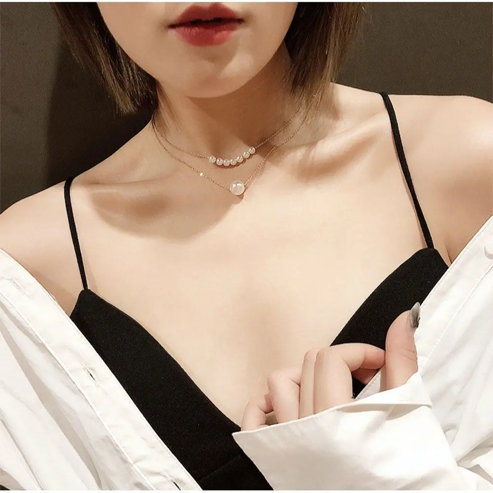

Elegant 1Pc Collar Imitation Pearl Clavicle Chain Choker Fashion Accessories Jewelry for Women Gift Pendant Necklace