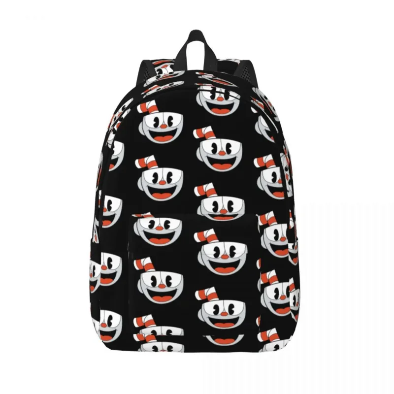 

Cupshot Cuphead Backpack Elementary High College School Student Bookbag Teens Canvas Daypack with Pocket