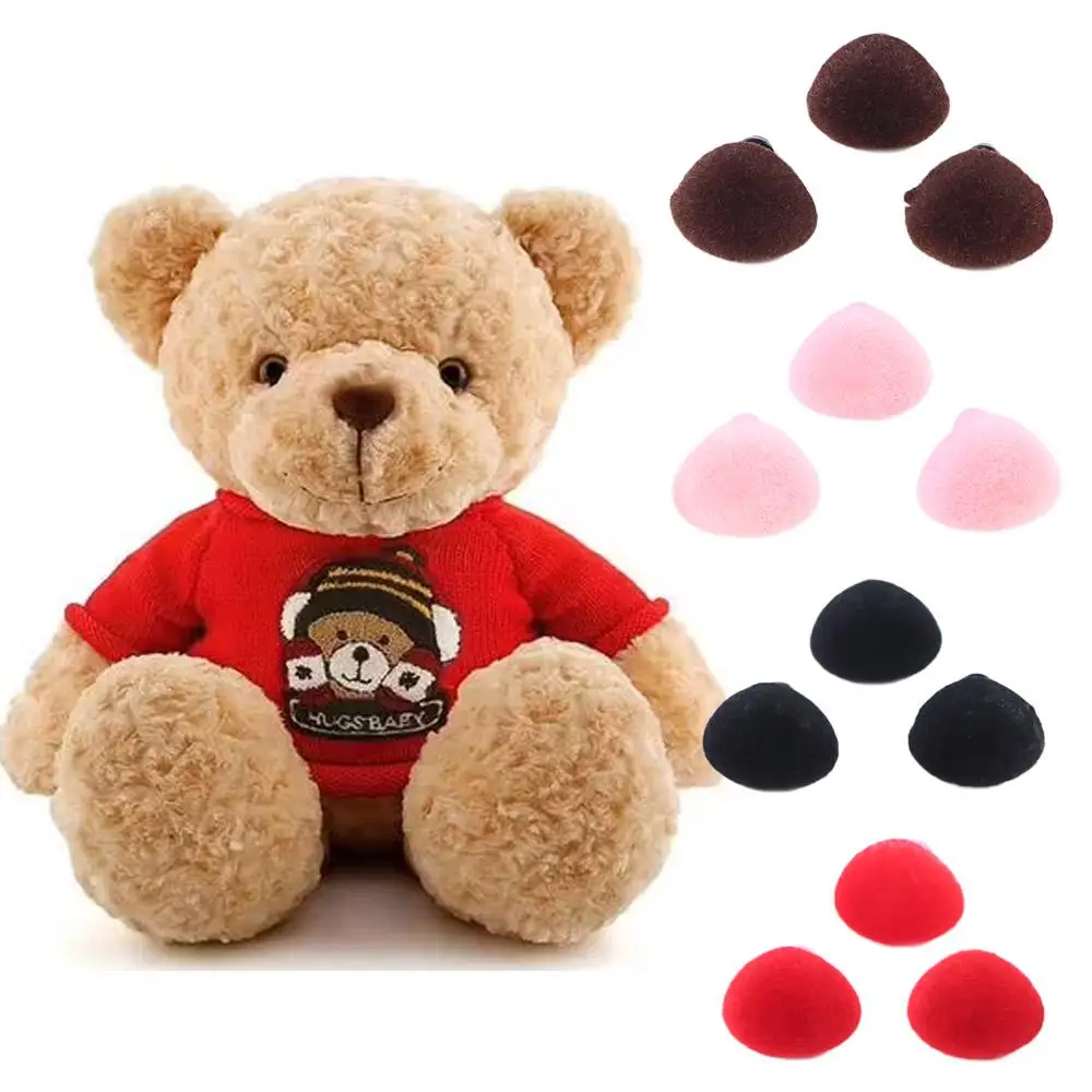 

Pink Red Black Brown 12*14mm Velvet Nose Buttons DIY Bear Toy Dolls Nose Teddy Bear Nose Flocking Nose Triangle Noses