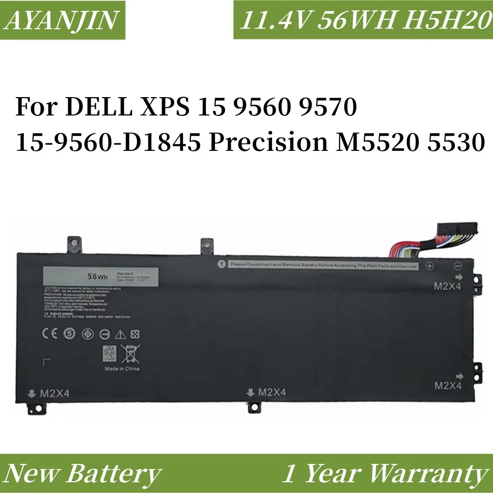 Аккумулятор H5H20 для ноутбука DELL XPS 15 11,4 9560 9570 15-9560-D1845 Precision M5520 5530 62MJV M7R96 05041C 5D91C
Аккумулятор H5H20 для ноутбука DELL XPS 15 11,4 9560 9570 15-9560-D1845 Precision M5520 5530 62MJV M7R96 05041C 5D91C