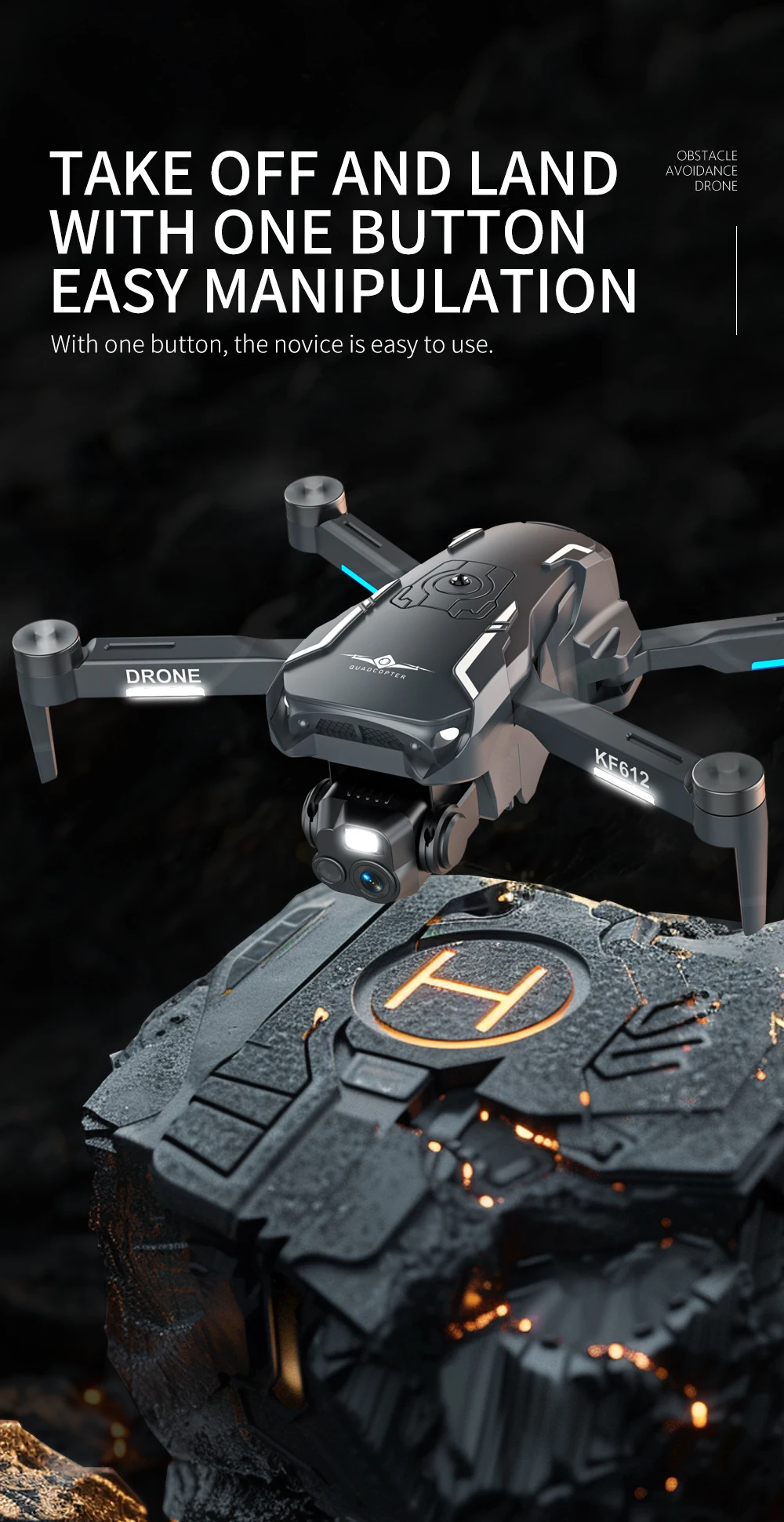 Dron profesional KF612 con cámara 4K HD para evitar obstáculos flujo óptico FPV sin escobillas RC Quadcopter para niños adultos Dron profesional KF612 con cámara 4K HD para evitar obstáculos flujo óptico FPV sin escobillas RC Quadcopter para niños adultos