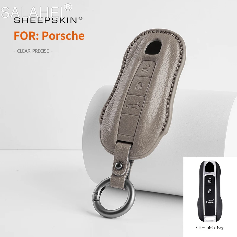 

Goatskin Car Smart Remote Key Case Cover Shell Holder For Porsche Panamera Macan Cayenne Cayman Boxster 911 9ya 971 Accessories