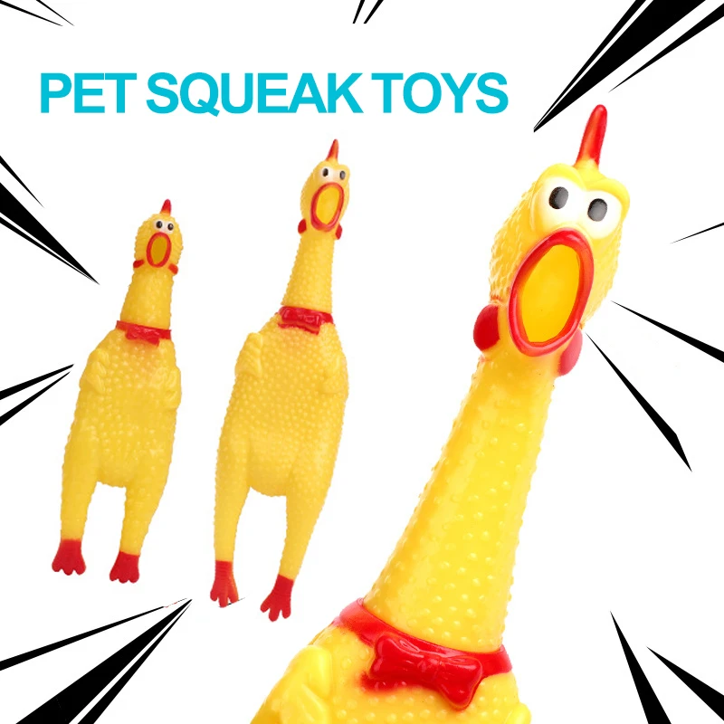 

30mm 36mm Dog Chew Toy Screaming Chicken Squeeze Sound Toy Product Shrilling Decompression Tool Vent chicken Puppy Squeak Toys