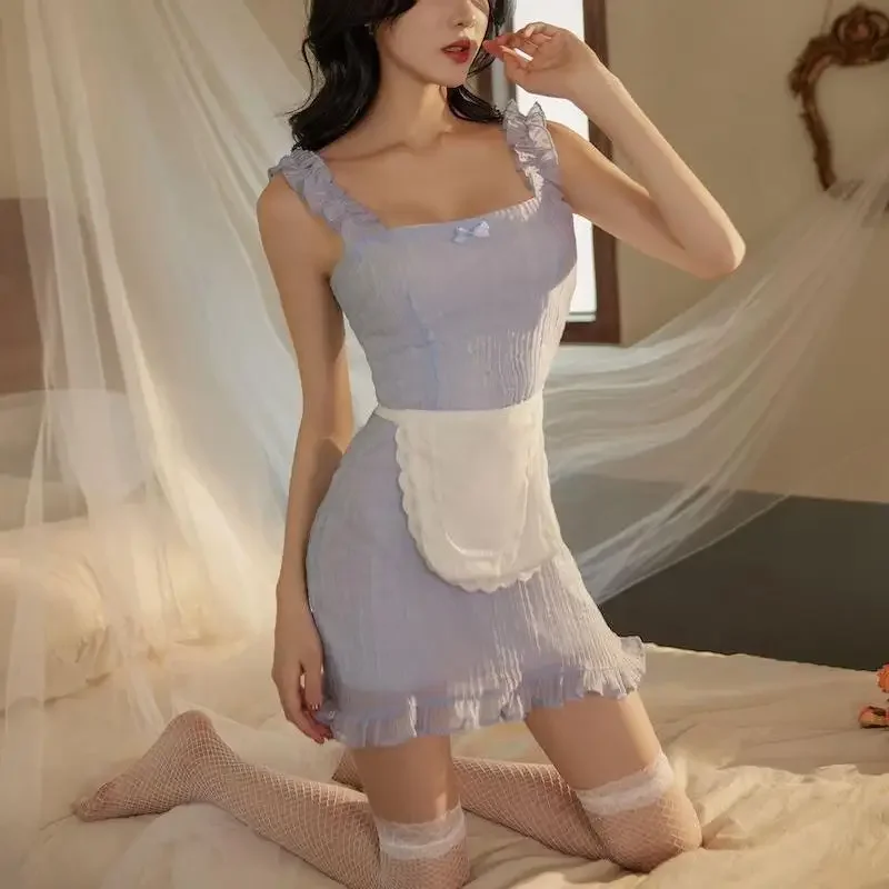 

Japanese Maid Outfit Lingerie Cosplay Costume Babydoll Sexi Lenceria Erotic Cute Servant Roleplay Bodysuit French Apron Dress