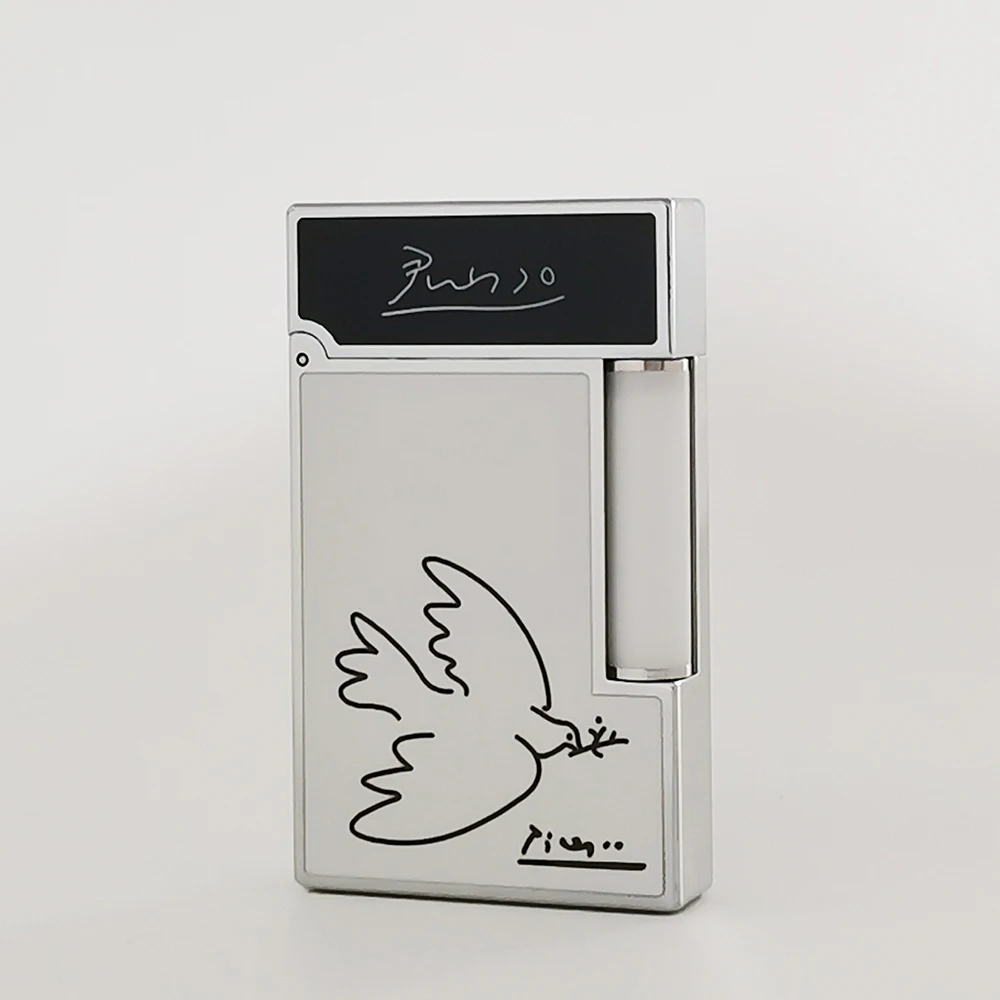 

Retro Dunant Lighters Brass Peace Dove Paint Picasso Bright Sound Inflatable Smoking Accessories Christmas Gift for Male 2024
