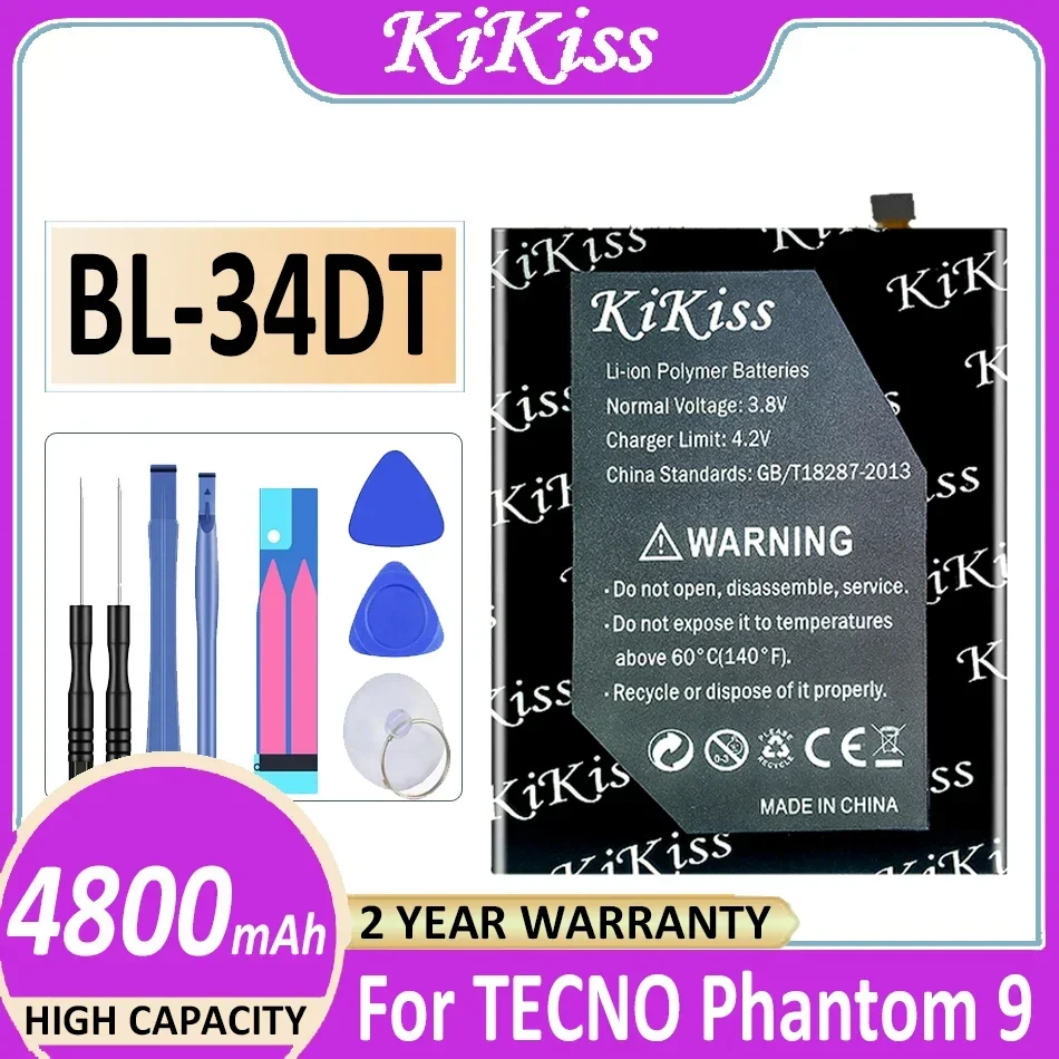 KiKiss Battery BL-34DT BL34DT 4800mAh For TECNO AB7 CC9 CAMON 12 Pro CAMON12 Pro Phantom 9 Phantom9 Batteries
KiKiss Battery BL-34DT BL34DT 4800mAh For TECNO AB7 CC9 CAMON 12 Pro CAMON12 Pro Phantom 9 Phantom9 Batteries
