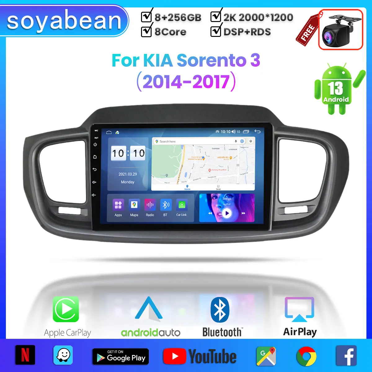 Android 13 Car Radio for KIA Sorento 3 2014-2017, 10inch 2K Multimedia Player with 4G Car Carplay DSP & 2Din GPS Navigation
Android 13 Car Radio for KIA Sorento 3 2014-2017, 10inch 2K Multimedia Player with 4G Car Carplay DSP & 2Din GPS Navigation