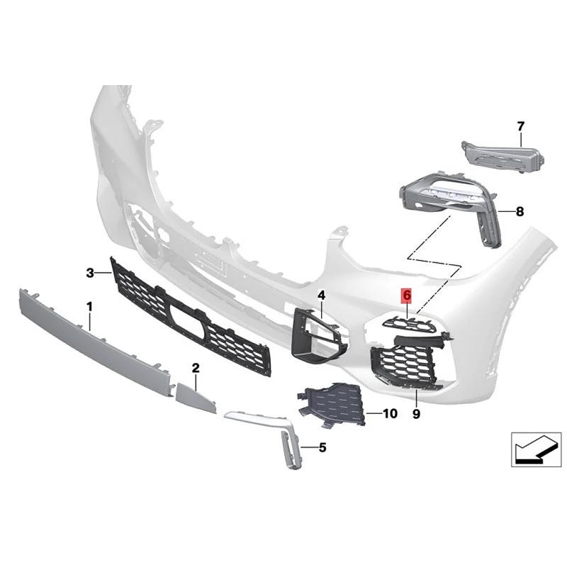 X5 30lib mw2022-2023 g18 решетка для решетки воздухозаборника, решетка для вентиляции, средняя крышка, буксировочный крючок, окрашенный фиксированный кронштейн
X5 30lib mw2022-2023 g18 решетка для решетки воздухозаборника, решетка для вентиляции, средняя крышка, буксировочный крючок, окрашенный фиксированный кронштейн