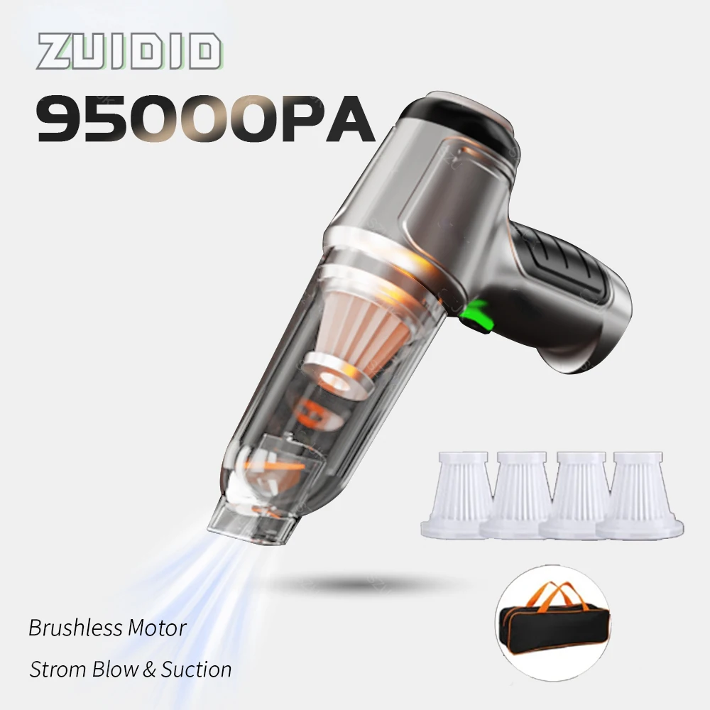 95000PA Wireless Portable Car Vacuum Cleaner Mini Powerful Cleaning Handled Cordless Car Cleaner Strong Suction Home Appliance
95000PA Wireless Portable Car Vacuum Cleaner Mini Powerful Cleaning Handled Cordless Car Cleaner Strong Suction Home Appliance