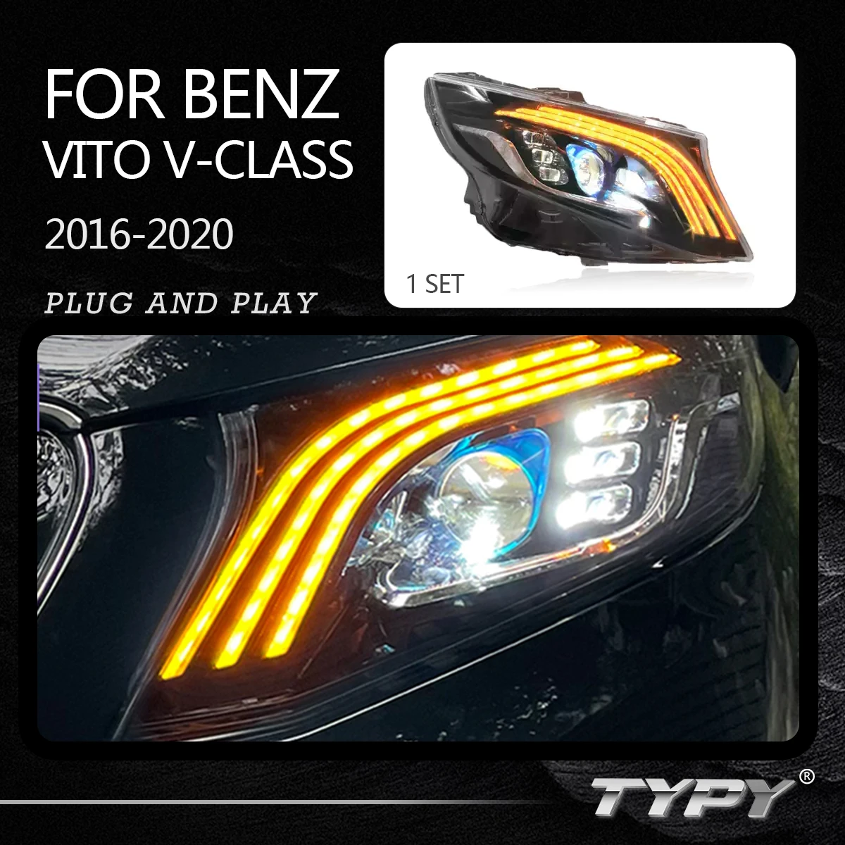 

LED Headlamp Suitable Upgrade Change Maybach LED Headlights Head Lamp For Mercedes-Benz V-Class Vito V250 V260 2016-2020