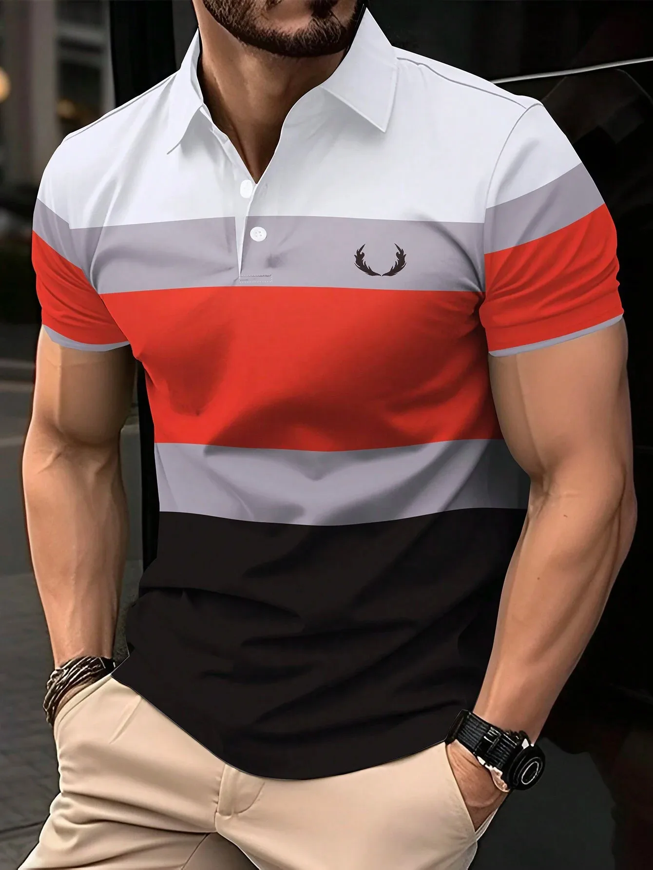 2024 New Men's Summer Short Clothes Sleeved Lapel 3D Digital Printed Striped Polo Shirt Men's Business Casual Top Clothes
2024 New Men's Summer Short Clothes Sleeved Lapel 3D Digital Printed Striped Polo Shirt Men's Business Casual Top Clothes