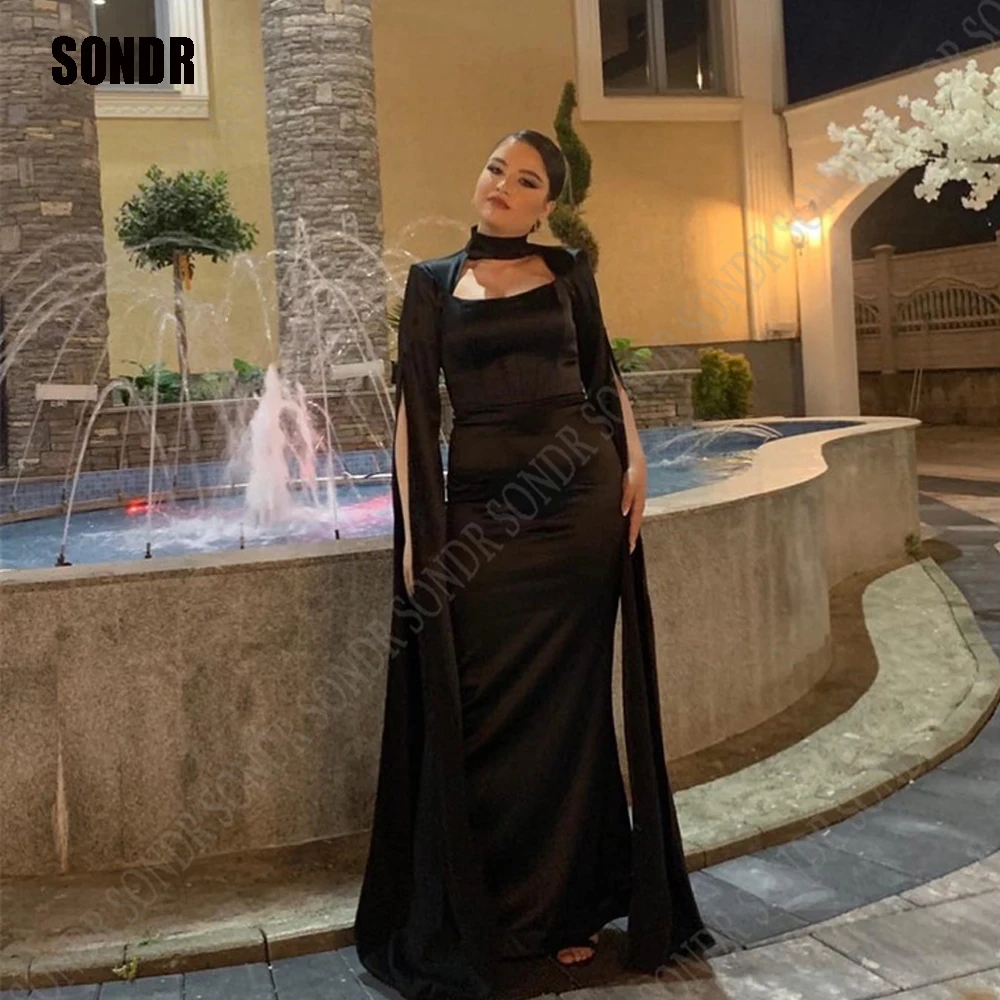 SONDR 2023 Simple Black Satin Evening Dress Long Jacket Sleeve Mermaid Formal Party Dresses Maix Evening Gowns Vestidos
SONDR 2023 Simple Black Satin Evening Dress Long Jacket Sleeve Mermaid Formal Party Dresses Maix Evening Gowns Vestidos
