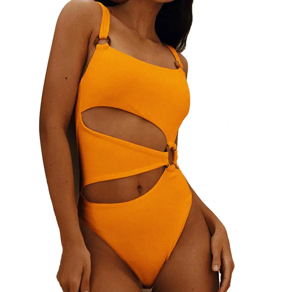 

Women Straps Round Ring Connection One-Piece Sexy Monokini Summer Cut Out High Waist Bathing Suit Swimsuit купальник женский