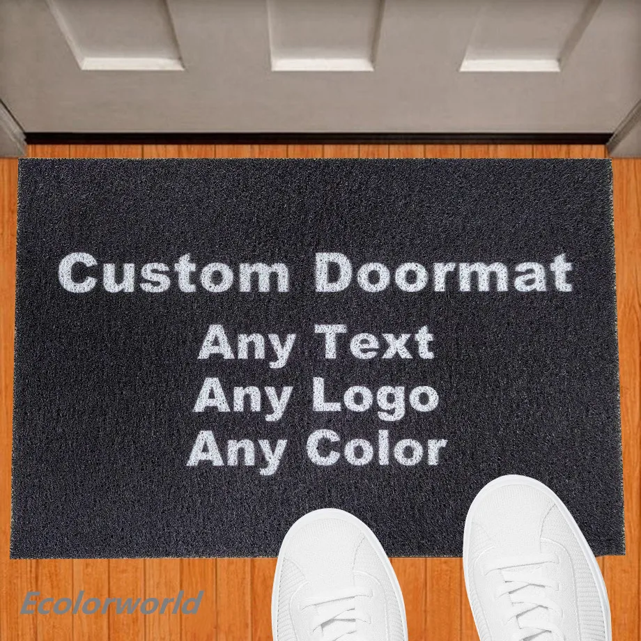 

Personalized Doormat Entrance Welcome Mats Hallway Doorway PVC Rugs Custom Floor Mat Carpet Dust Proof Any Color Any Logo