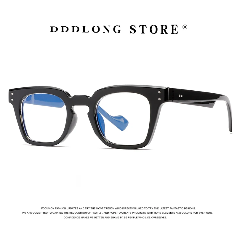 

Квадратные очки DDDLONG с защитой от синего света, оправа для очков по рецепту для мужчин и женщин, оптические линзы, сменные очки D408