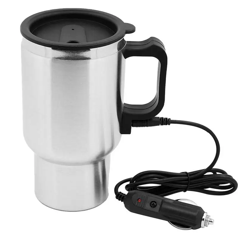 

Автомобильная чашка с подогревом, 450 мл, электрическая кофейная кружка 12 В из нержавеющей стали, стандартная кофейная чашка, зимняя дорожная Термокружка для чая, кофе, молока