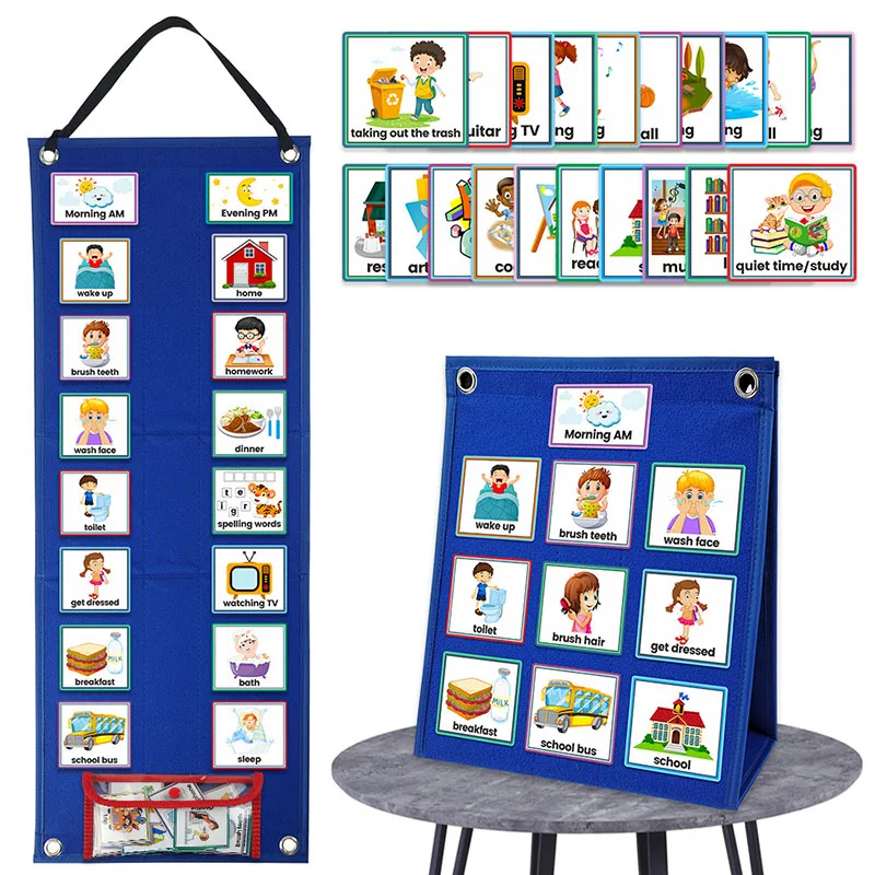 Children Visual Schedule Montessori Toys Parish Learning Educational Time Activity Set Good Habits Games For Kids 3-6 Years Old 
Children Visual Schedule Montessori Toys Parish Learning Educational Time Activity Set Good Habits Games For Kids 3-6 Years Old