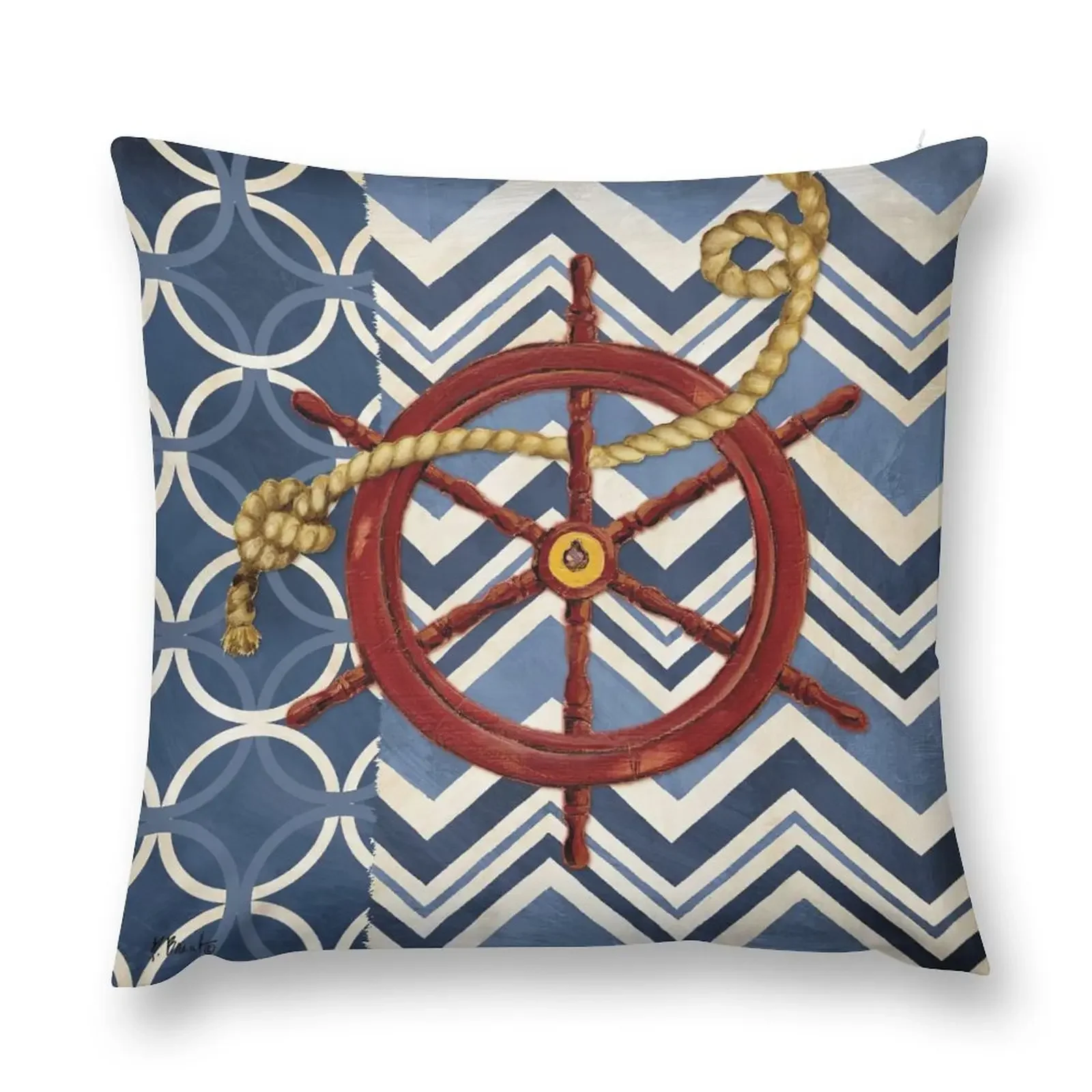 

Sailor nautical decor cushion cover decor home decor boat helm anchor pillow cover sofa cushion cover home 45x45cm