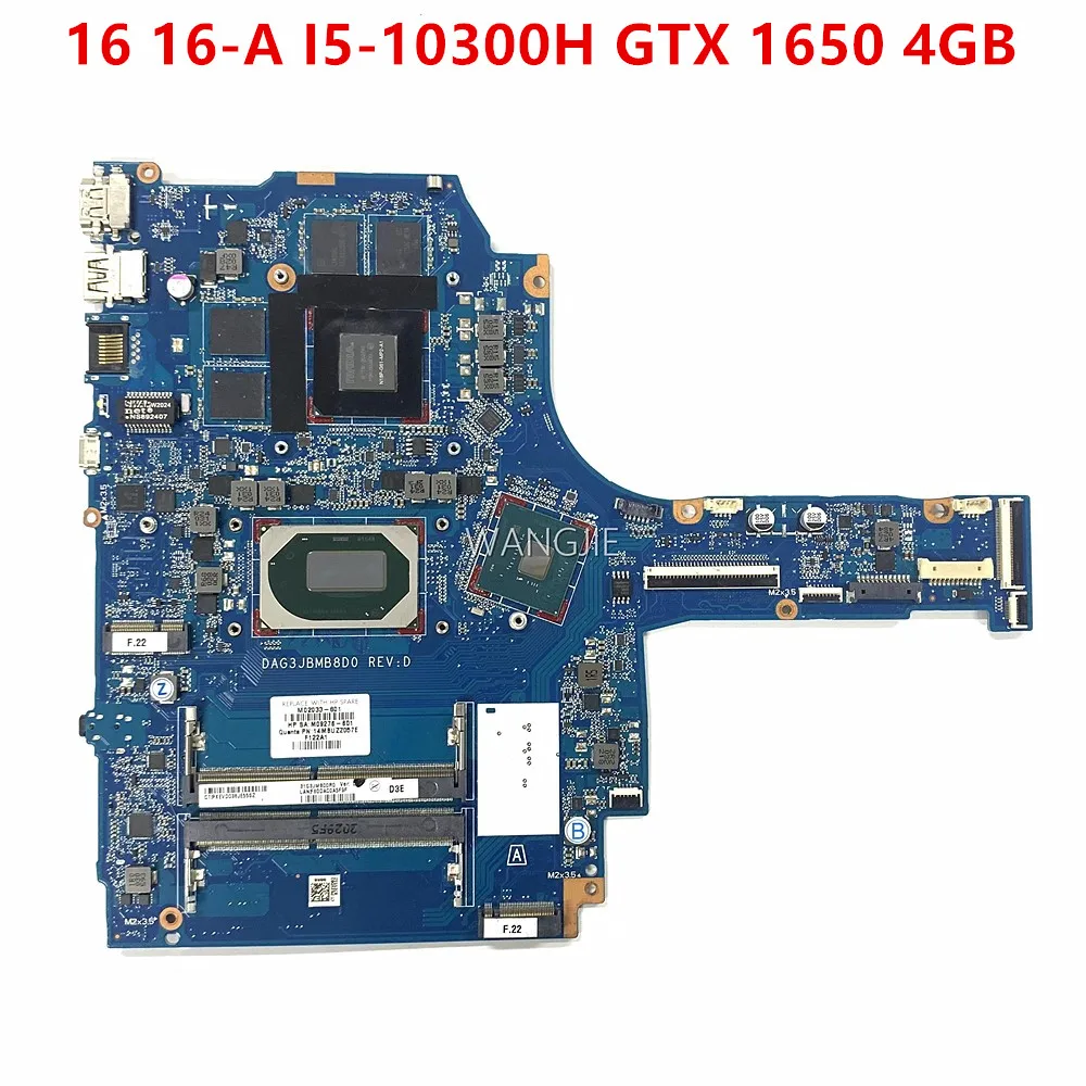 

For HP Gaming 16 16-A 16-A0051WM Laptop Motherboard GTX 1650 4GB SRH84 I5-10300H CPU M02033-001 M02033-601 G3JB DAG3JBMB8D0