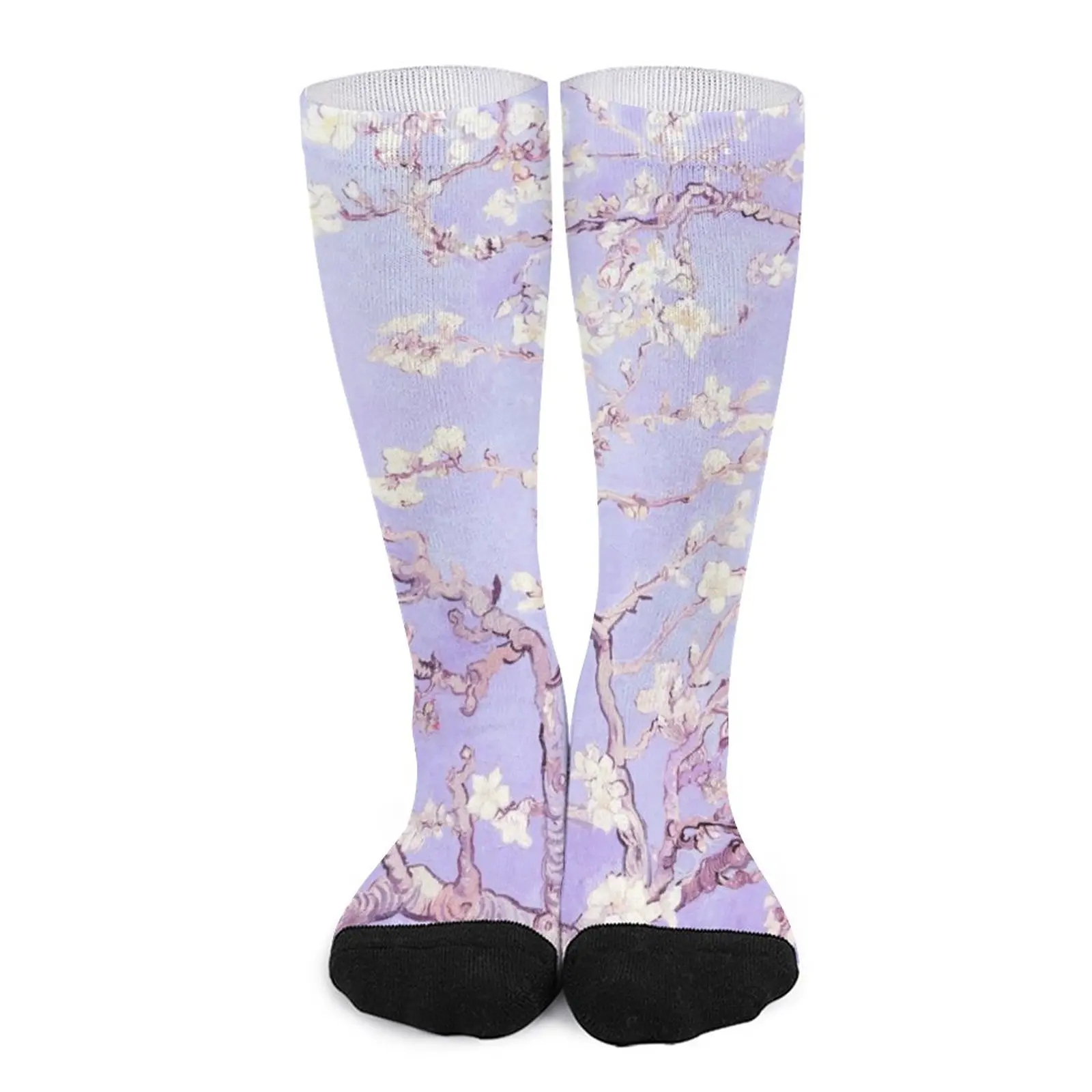 

Vincent Van Gogh almond blossoms lavender Socks funny socks for Women luxury sock Rugby Men's winter thermal socks