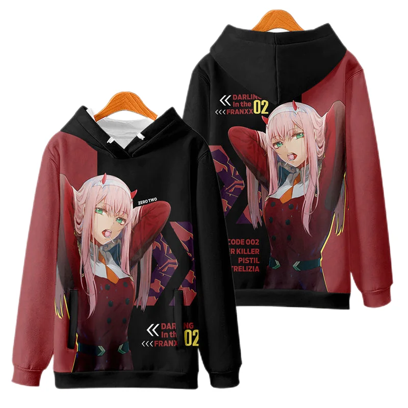 

3D Print Anime DARLING In The FRANXX Hoodies For Men Clothes Cosplay ZERO TWO Sweatshirts 02 Kawaii Sexy Gril Pullovers Boy Tops